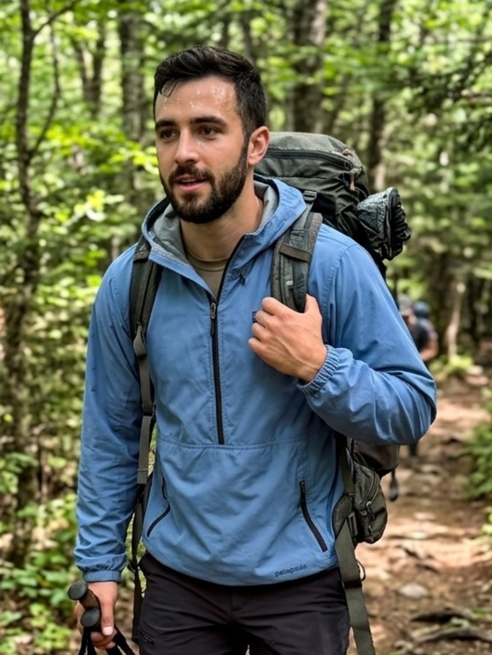 VTG Patagonia Shelled Synchilla Hooded Jacket - Blue - M